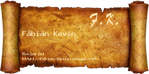 Fábián Kevin névjegykártya