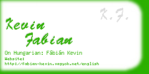 kevin fabian business card