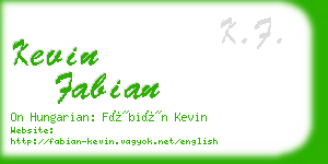 kevin fabian business card